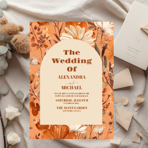 Budget Terracotta Wildblumen Hochzeit Flyer