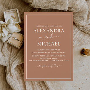 Budget Terrakotta Boho Hochzeit Modern Einfache Fl Flyer