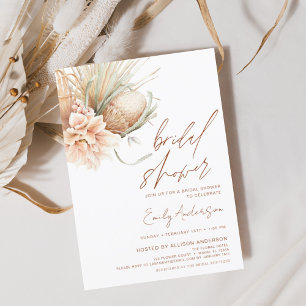 Budget Terrakotta Boho Pampas Gras Hochzeitsshower Flyer