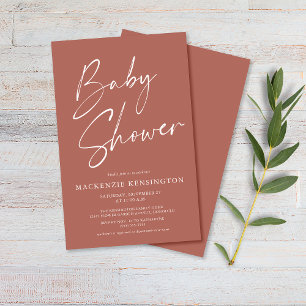 Budget-Terrakotta-Schriftzug-Baby-Party-Flugblatt Flyer