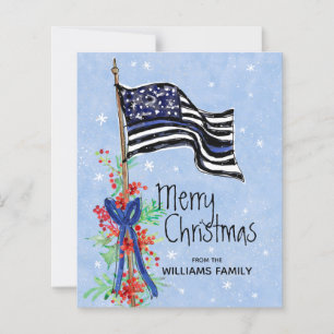 Budget Thin Blue Line Polizeifahne Weihnachtskarte