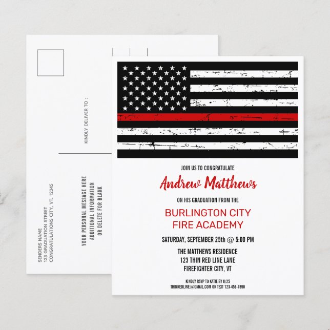 Budget Thin Red Line Gesetz Feuerwehrmann Abschlus (Vorne/Hinten)