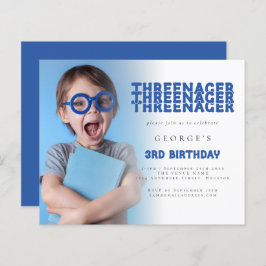 Budget Threenager Foto Overlay 3 Geburtstag Blau