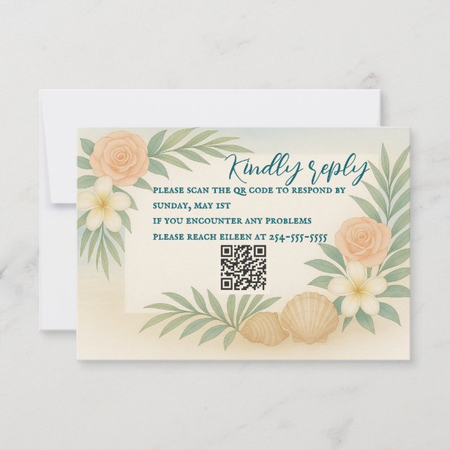 Budget Tide & Bloom RSVP Card (Vorderseite)