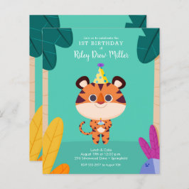 Budget Tiger Kid's Birthday Einladungen