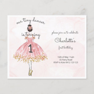 BUDGET Tiny Dancer Pink Ballett Einladung