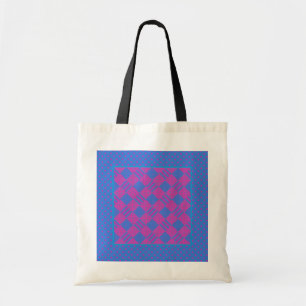 Budget Tote Bag: Magenta und Blue Imitate-Patchwor Tragetasche