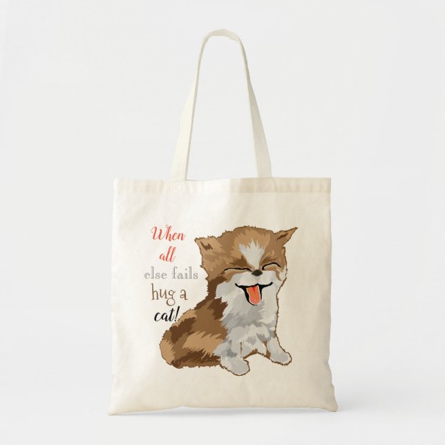 Budget Tote Tasche "Umarmen Sie eine Katze" (Vorne)
