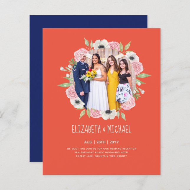 Budget Trending FOTO Wedding Reception lädt ein (Vorne/Hinten)