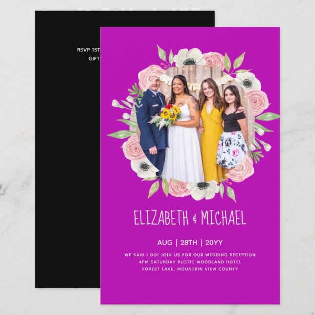 Budget Trending FOTO Wedding Reception lädt ein (Vorne/Hinten)