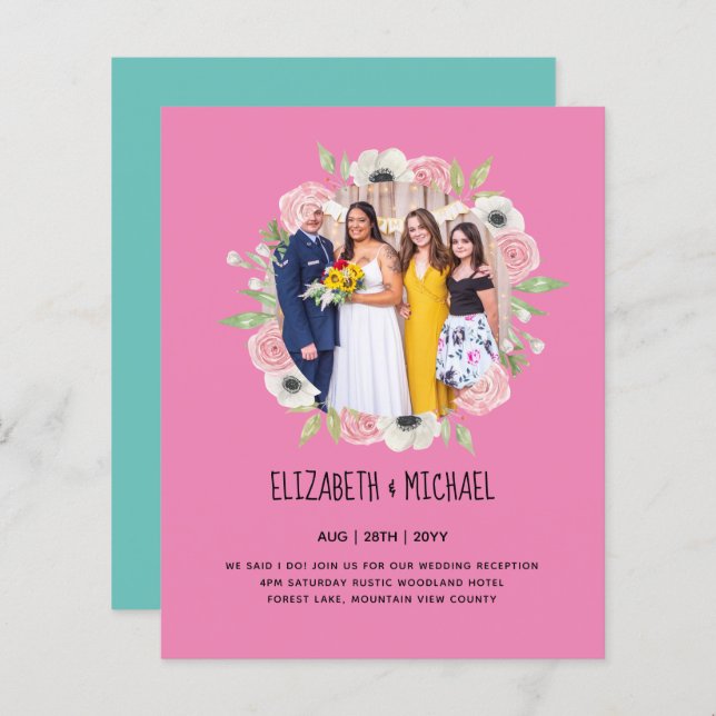 Budget Trending FOTO Wedding Reception lädt ein (Vorne/Hinten)