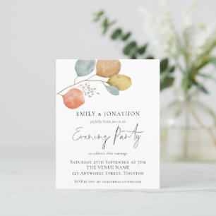 Budget Trendy Blätter Wedding Abend Party Einladun
