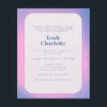 Budget Trendy Gradient Lila Bat Mitzvah Einladung<br><div class="desc">Budget Trendy Moderne Gradient Lavender Lila Bat Mitzvah Einladung</div>