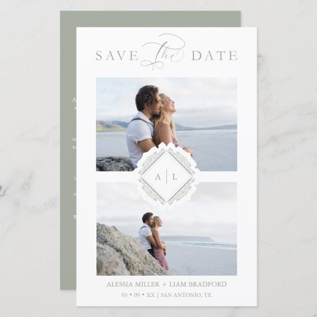 Budget Trendy Initials Chic Ornament Hochzeit (Vorne/Hinten)