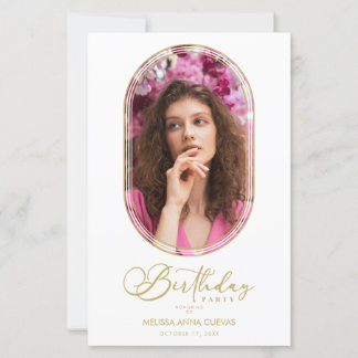 BUDGET Trendy Modern Oval Fake Golden Custom Photo