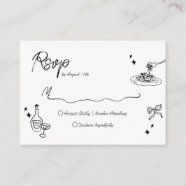 BUDGET Trendy Scribble Doodle Script Hochzeit Begleitkarte