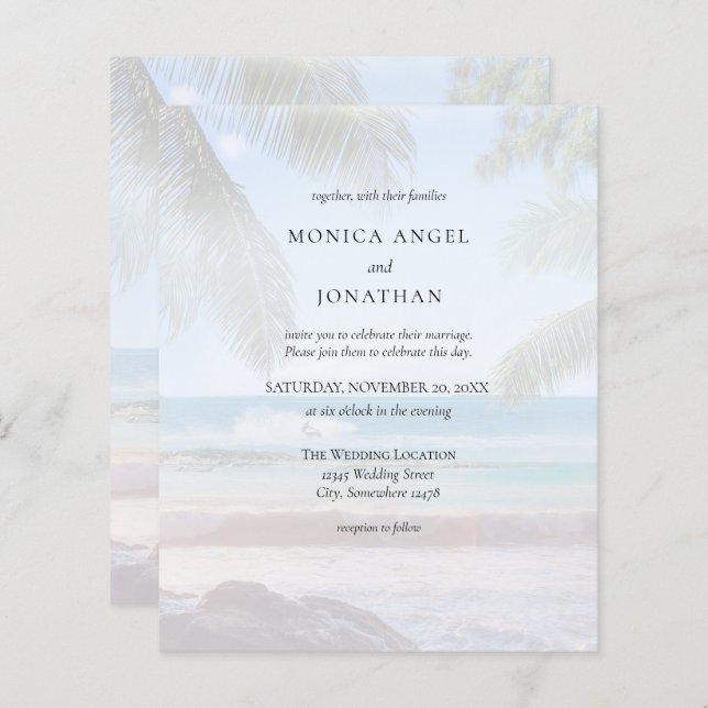 Budget Tropical Beach Palm VS 2 Hochzeiten (Vorne/Hinten)