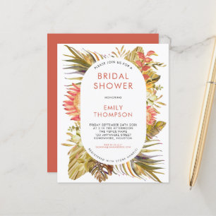 Budget Tropical Foliage Bridal Dusche Einladung