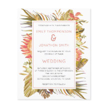 Budget Tropical Foliage Florals Hochzeitsempfehlun