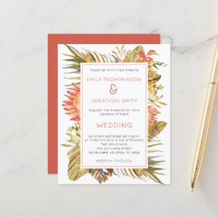 Budget Tropical Foliage Florals Hochzeitsempfehlun