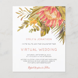Budget Tropical Foliage Virtual Wedding Einladung