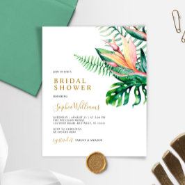 Budget Tropical Greenery Bridal Dusche Einladung