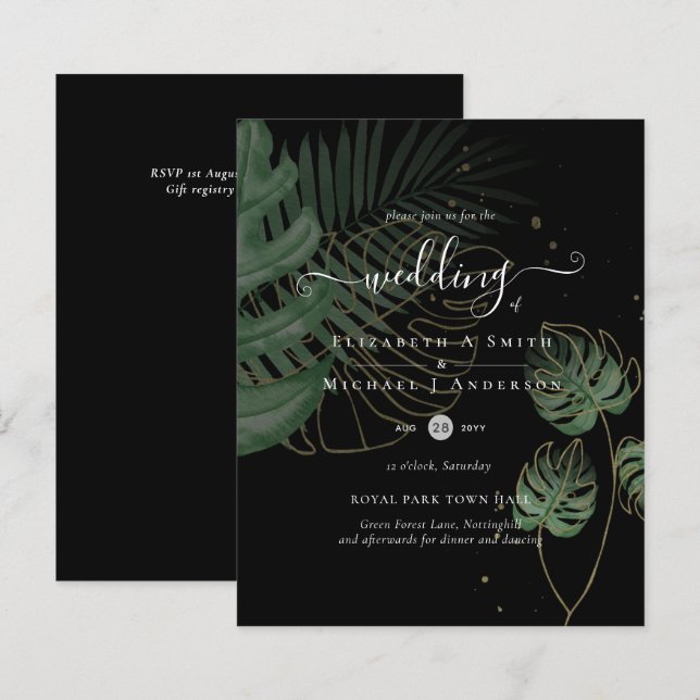 BUDGET Tropical Island Palm Blätter Beach Wedding (Vorne/Hinten)
