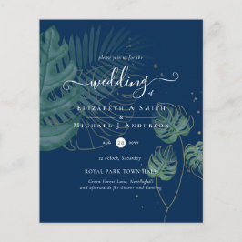 BUDGET Tropical Island Palm Blätter Beach Wedding Flyer