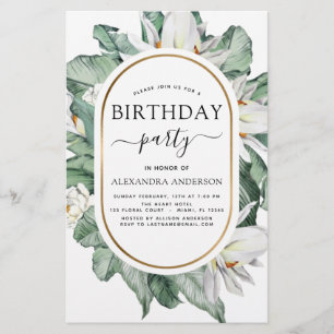 Budget Tropical Magnolia zum Geburtstag Einladung