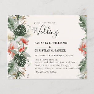 Budget Tropical Palm Greenerity Wedding Flyer