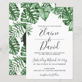 Budget Tropical Palm Grüne Einladung Hochzeit