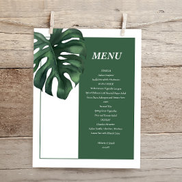Budget Tropical Palm Leaf Hochzeitsmenü Flyer