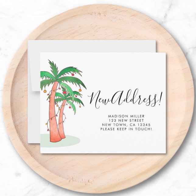 Budget Tropical Palm Tree Moving Announcement Card (Von Creator hochgeladen)