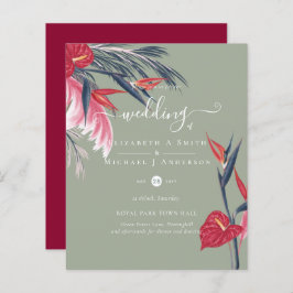 BUDGET Tropical Pampas Grass Navy Berry Wedding
