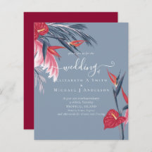 BUDGET Tropical Pampas Grass Navy Berry Wedding