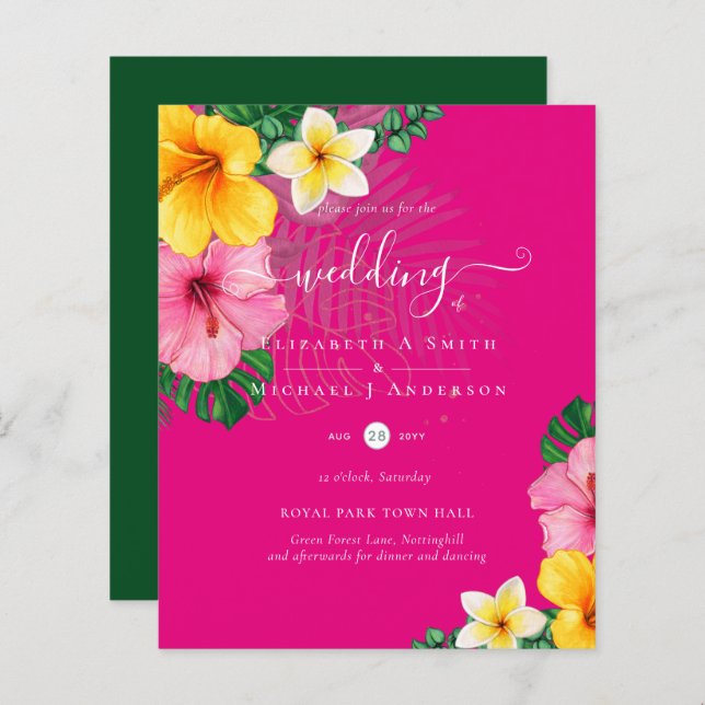 BUDGET Tropical Paradise Beach Wedding Florals (Vorne/Hinten)