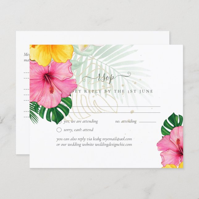 BUDGET Tropical Paradise Beach Wedding Florals (Vorne/Hinten)