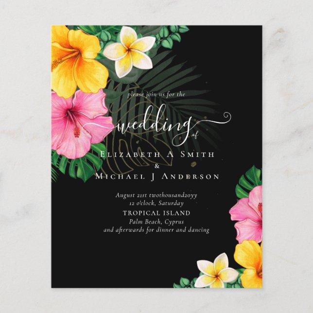 BUDGET Tropical Paradise Beach Wedding Florals Flyer (Vorne)