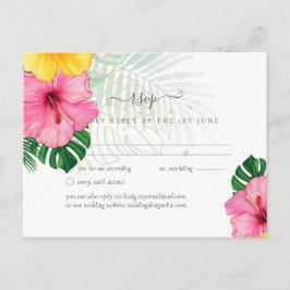 BUDGET Tropical Paradise Beach Wedding Florals Postkarte