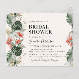 Budget Tropical Wedding Palm Brautparty Flyer