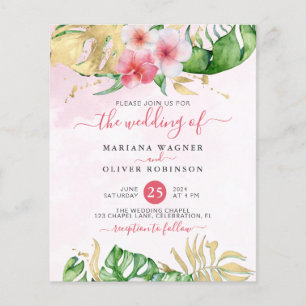 Budget Tropicale Blumeneinladung zur Hochzeit Flyer