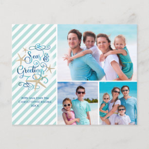 Budget Tropisches Meer und Grüße 3 Foto-Karte