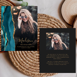 Budget Türkis Achat Foto Dunkler Grad Ankündigung