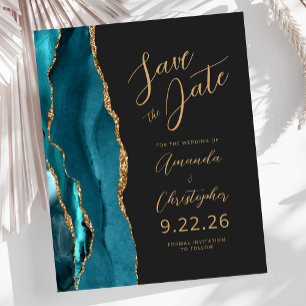 Budget Türkis Blau Gold Achat Schrift Hochzeitsein