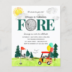 Budget Turning FORE Golf Par-T 4. Geburtstag Flyer