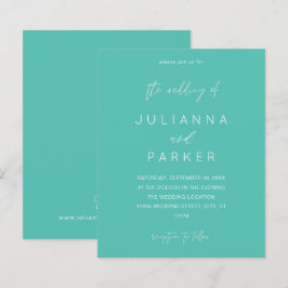 Budget Turquoise MOD Calligraphy Wedding