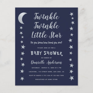 Budget Twinkle Little Star Baby Dusche Einladung