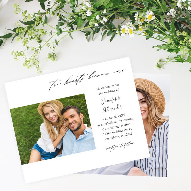 Budget Two Hearts Calligraphy Wedding Flyer (Von Creator hochgeladen)