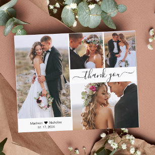 Budget Typografy Collage Wedding Dankeschön Karte