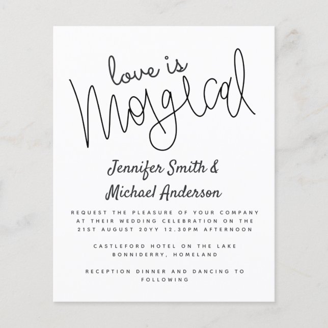 Budget Typografy Liebe ist Magical Script Wedding (Vorderseite)
